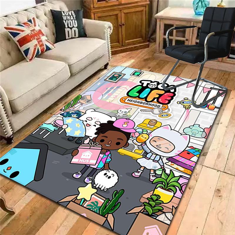 Toca Boca Life Rug Floor Mat for Living Room or Bedroom Soft and Comfortable Carpet a Gift for Birthday and Holiday.