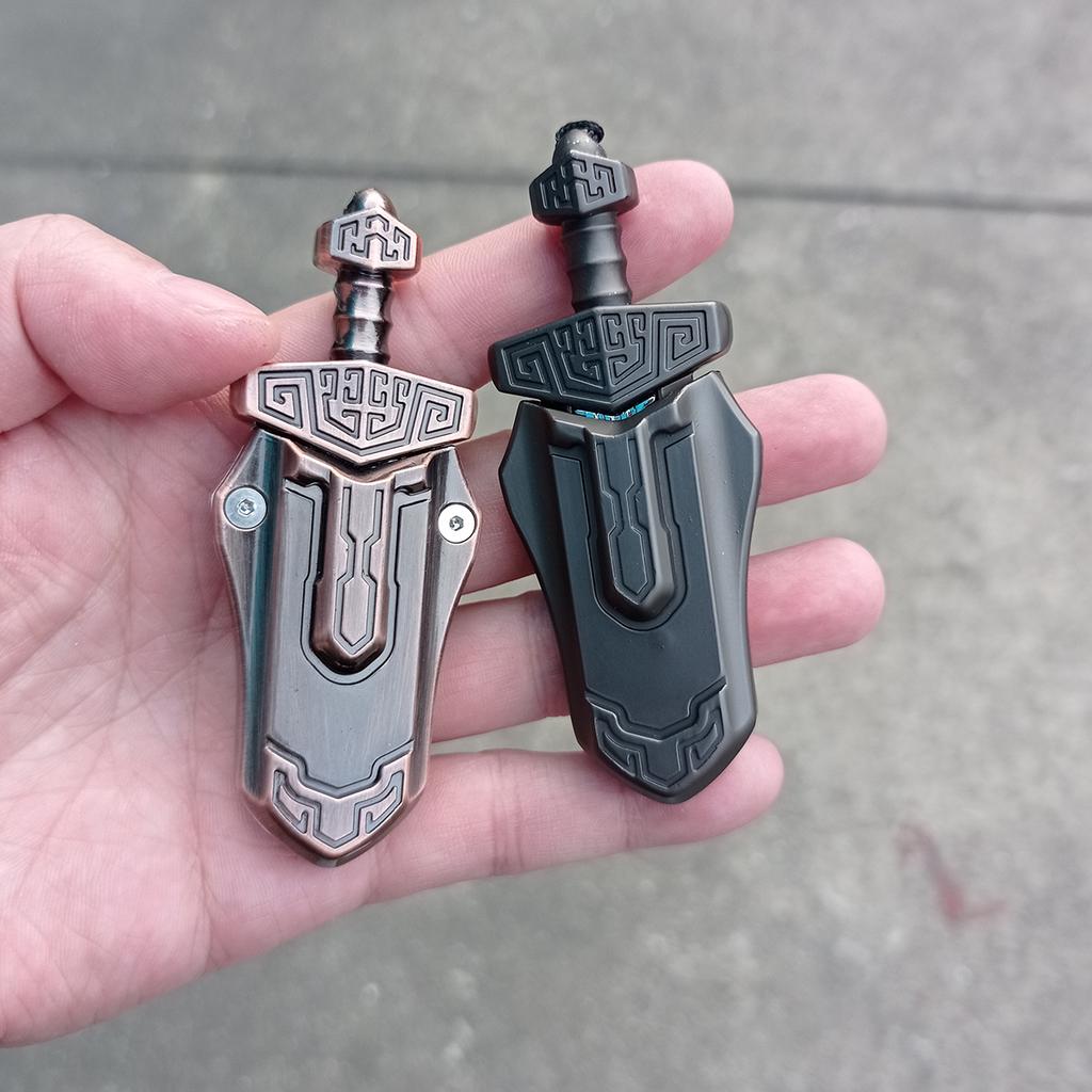 EDC Fingerspitzen-Schiebekarten-Schwert Schiebekarte Mini-Fingerspitzen-Spielzeug Lindert Erwachsenenstress Magnetisches Element Anhänger Geschenk