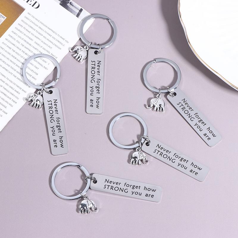 1/5 Buc. Breloc Elefant din Oțel Inoxidabil cu Energie Pozitivă Inspirațională Pentru Bărbați, Pandantiv Decorativ pentru Mașină, Rucsac