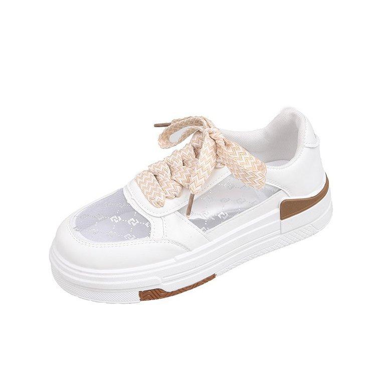 2025 summer foreign trade new board shoes women's fashion little white shoes low-top round head with breathable casual mesh shoes women