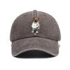Puppy print washed retro distressed soft top baseball cap unisex cute baseball cap