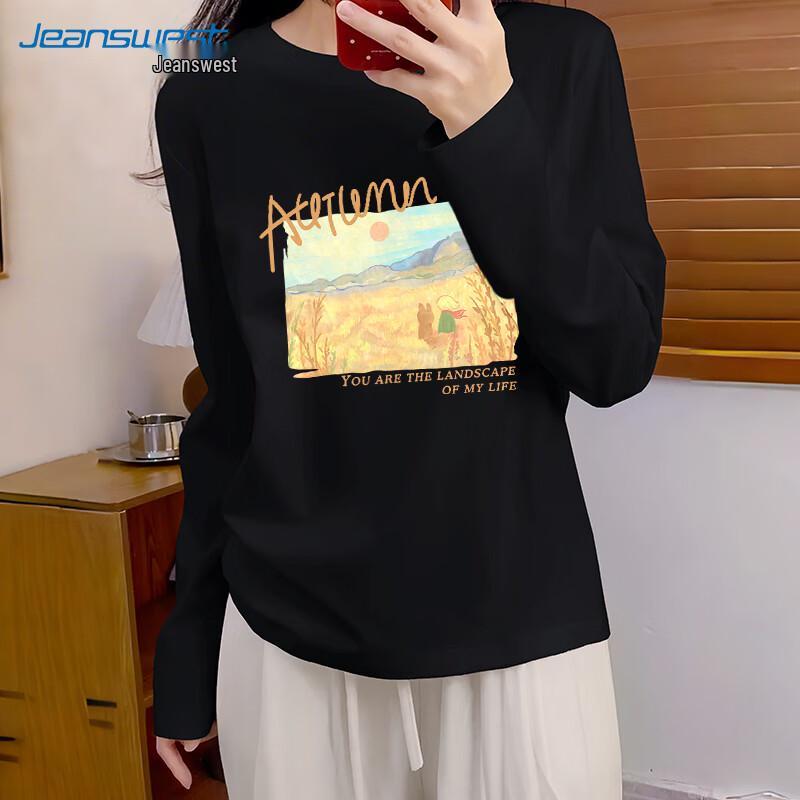 Jeanswest Women s College Style Long-Sleeve Cotton T-Shirt M