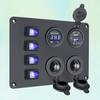 Panou convenabil de afișare a tensiunii de comutare automată Impermeabil 45388 12-24V Panou de comutare pentru încărcător USB pentru automobile Gang