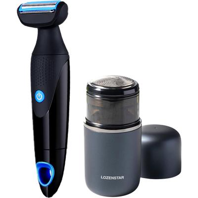 Rosenstar Körperrasierer, abwaschbar, wasserdicht, IPX6, Rasierapparat, elektrischer Rasierer, batteriebetrieben, wiederaufladbarer Rasierer, elektrischer Rasierer, rotierend, IPX7, kompakt
