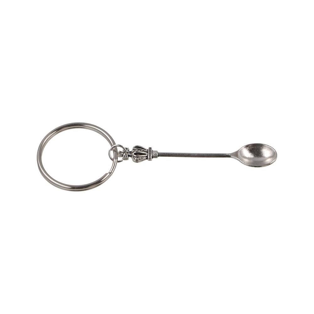 Silver Color Metal Fork Keychain Personality Metal Fork Keyring Metal Spoon Keychain  Jewelry Gift