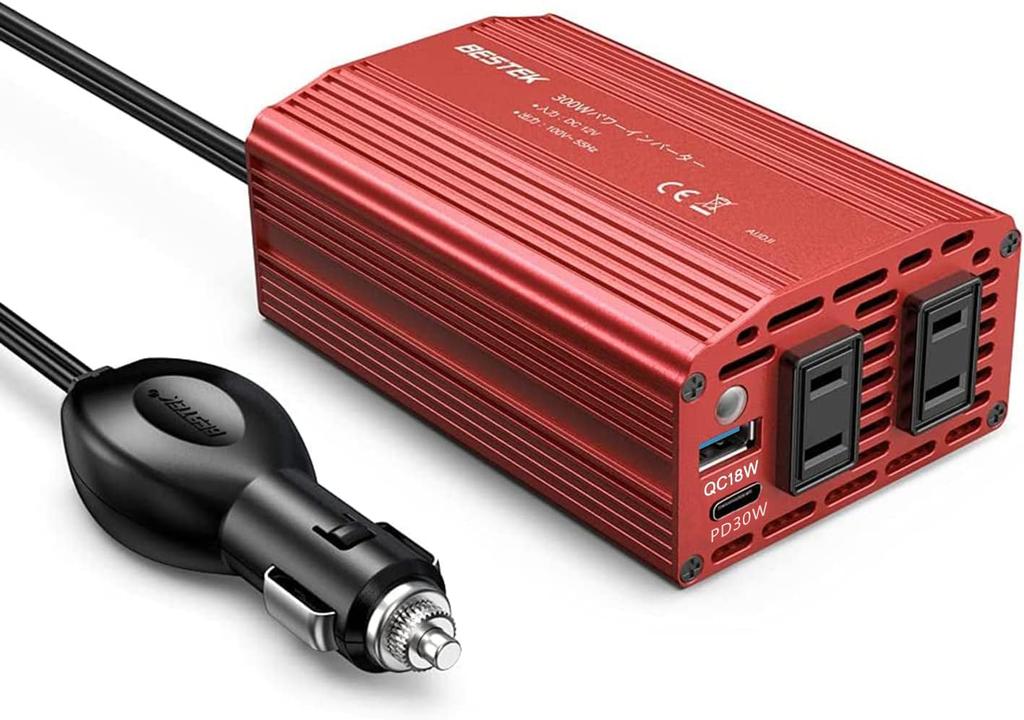 BESTEK Inverter, Cigarette Lighter Socket, Outlet 300W, PD, Converts DC to AC ,