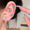 Silver Needle Zircon Flower Exquisite Fashion Pendant Earrings Fresh and Sweet Niche Earrings Design Sense Niche Earrings