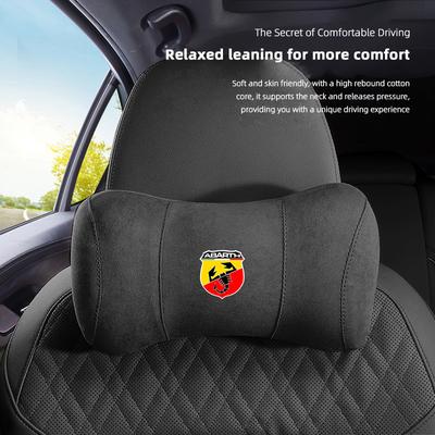 Fiat 500 Opierka hlavy autosedačky Semiš Pamäťová pena Vankúš na krk Pre Abarth Punto Panda Príslušenstvo do interiéru auta Podpora hlavy kľúčenka