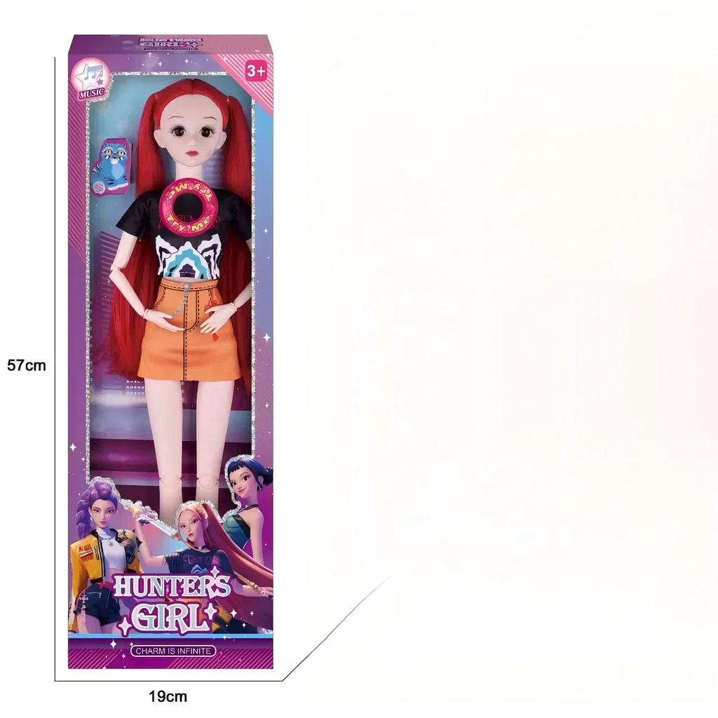 IN Stock New Arrival K-POP Witch Hunt Group Plush Doll - 22" Full Body, 3D Eyes, 15 Movable Joints & Theme Song Toy