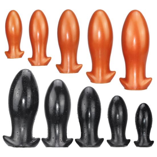 Soft Huge Anal Plug Big Butt Bead Anus Expansion Stimulator Egg-shaped Dildo