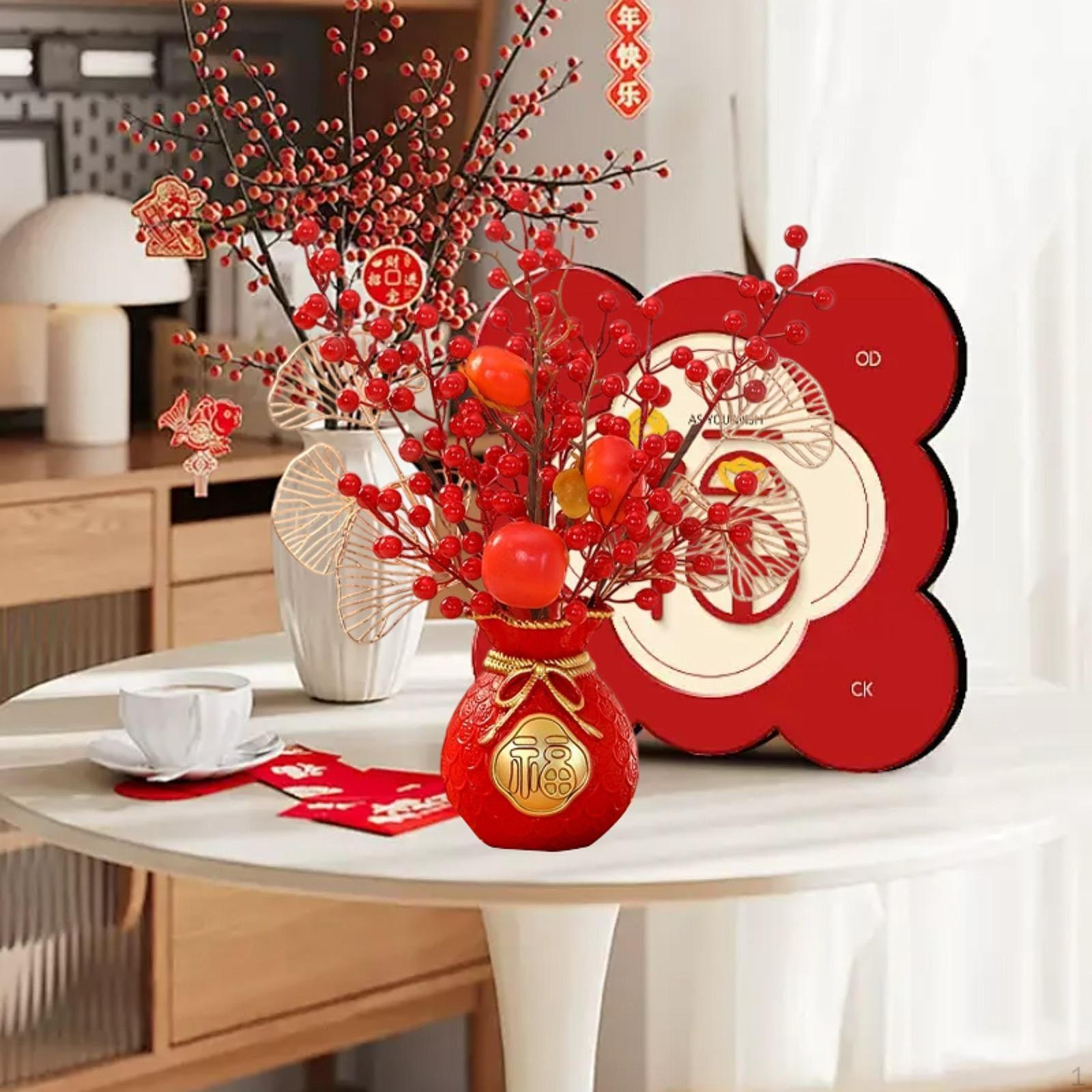 

Китайский Новый год украшение Искусственный горшок фото реквизит центральный элемент стола Style C