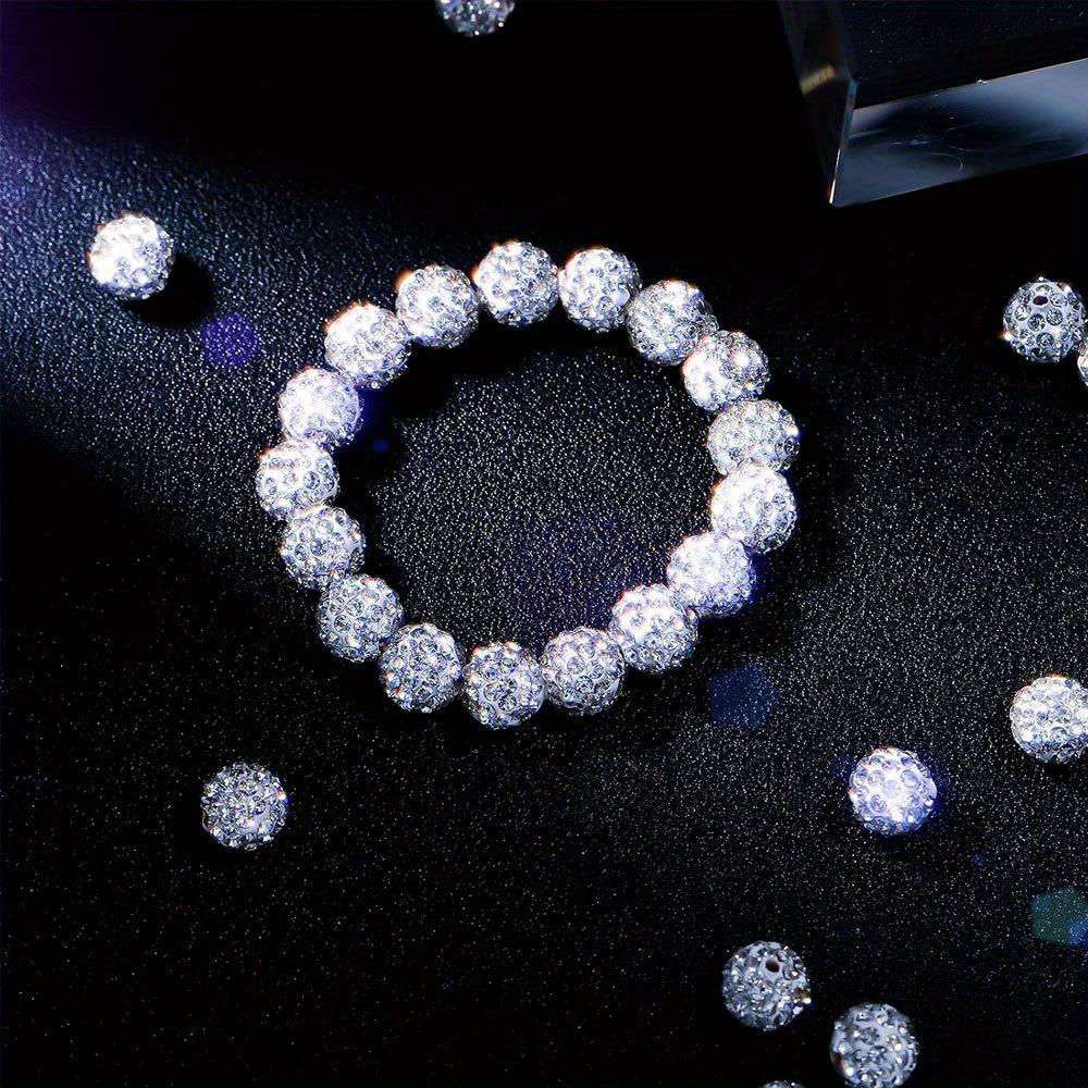 10/20/40 jewelry decorative beads, 10mm sparkling crystal clay beads disco ball clay round beads loose, used for making DIY bracelets and necklaces