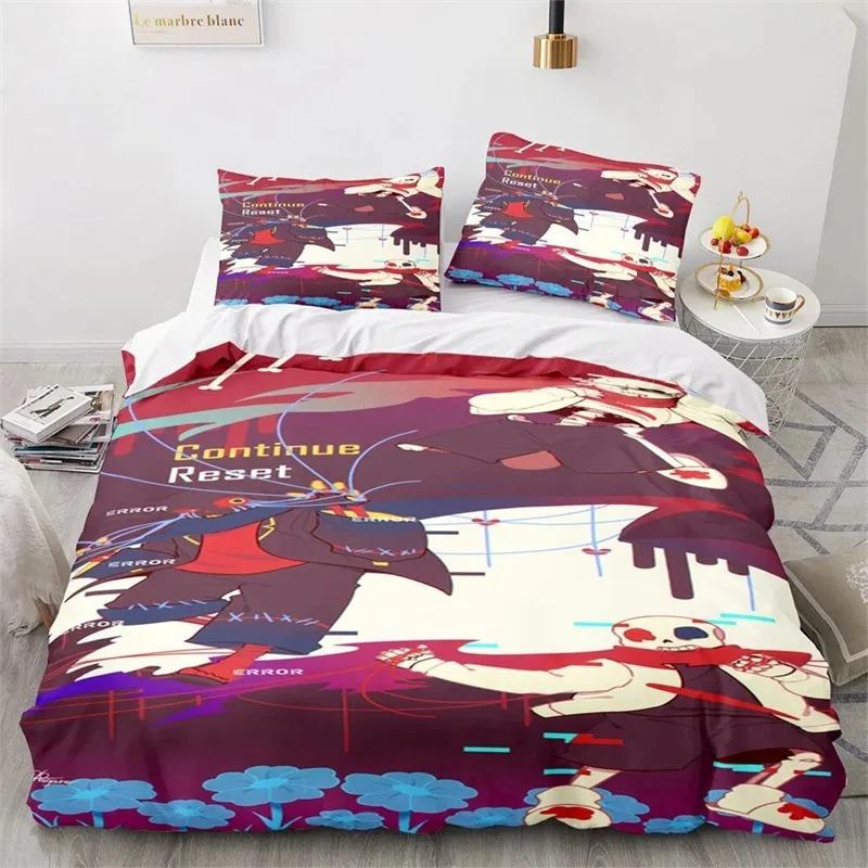 Game Undertale Frisk Sans Bedding Set Boys Girls Twin  Queen Size Duvet Cover Pillowcase Bed Kids Adult Home Textileextile