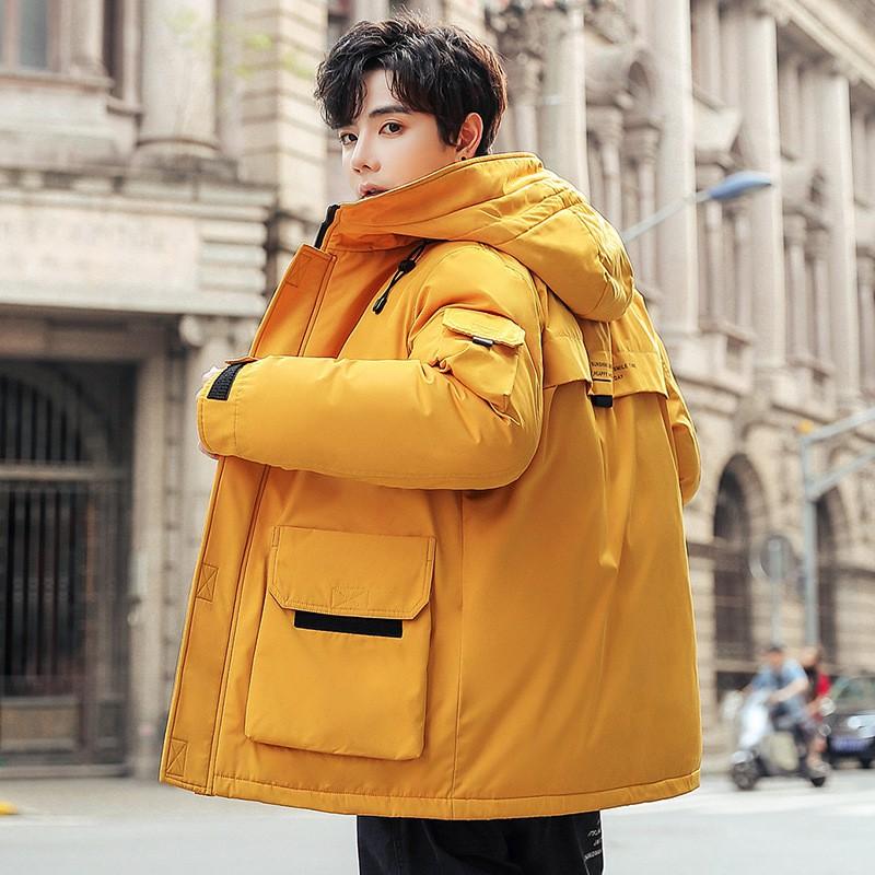 Mens Winter Down Jacket Hooded Thick Warm Outdoor Workwear Loose Fit Casual Parka Cold Weather
