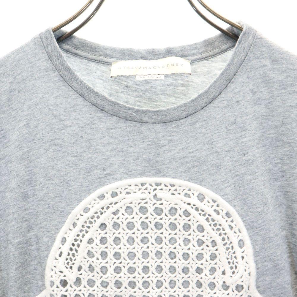 Stella Mccartney Short Sleeve With Lace T-shirt 36 Gray Women Used
