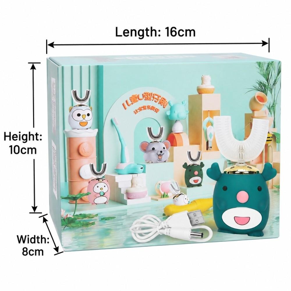 Silicone Bristles U-Shaped Toothbrush Intelligent Cleaning Toothbrush  For Children