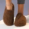 Neue dicke Ferse Luxus Lammwolle Mules Damenmode Dicke Sohle Kunstpelz Geometrisch Leopardenmuster Indoor/Outdoor Pelzhausschuhe