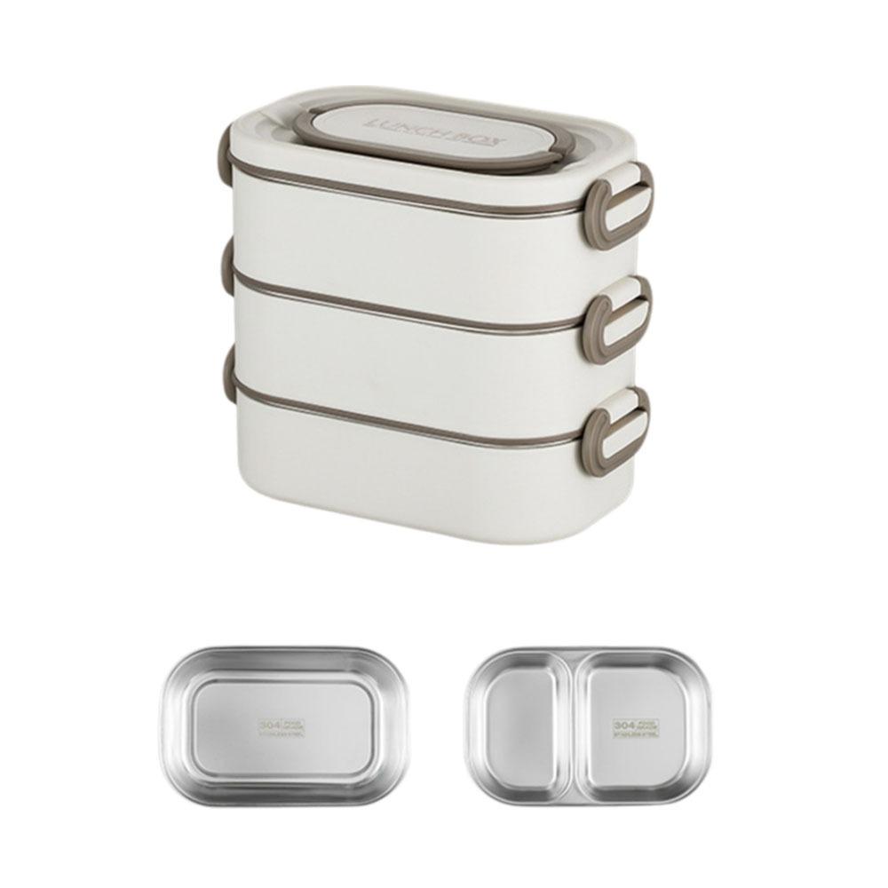 Large Capacity Stainless Steel Lunch Box Insulated Divided Food Storage Container  for Home