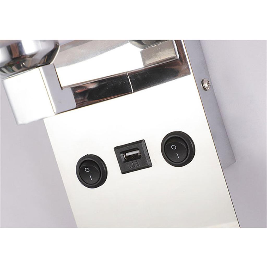 Minimalist Wall Lamp Bedside Lamp Reading Lamp with Switch Mobile Phone Holder Rechargeable Hotel Bedroom Room Wall Lights