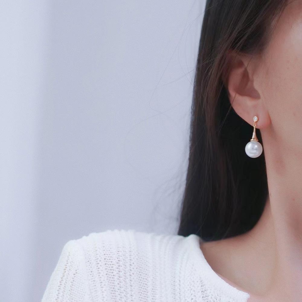 S925 Sterling Silver Stud Earring Mounts for DIY Pearl Jewelry - Fits 9-15mm Round Beads