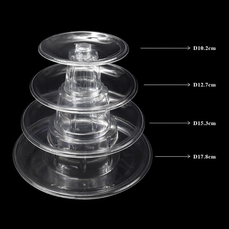 Durable 4 Layer Macaron Display Tower Portable Macaron Tower Display Case Storage Holder For Parties And Celebration