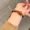 Gingerbread Man Christmas Tree Bracelet: Cute Cartoon Braided Rope for Girls - Retro & Versatile Hand Jewelry