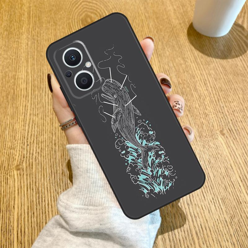 Whale Fish Wave Sea Funda For OPPO Reno 13 F 14F 12F 11F 8T 7 8 Lite 10 11 12 14 OPPO Find X5 X6 X8 X9 Pro Case