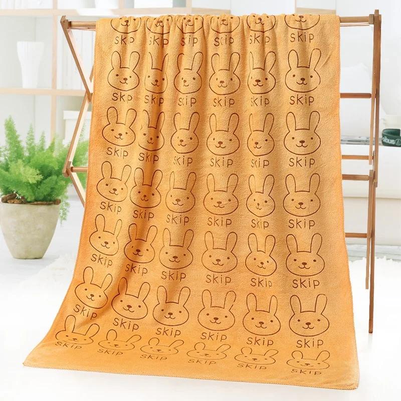 70*140cm Rabbit Microfiber Bath Towel Cute Large Soft Baby Kids Boys Girls Women Towels Beach Swimming Absorbent Wrap Quick Dry