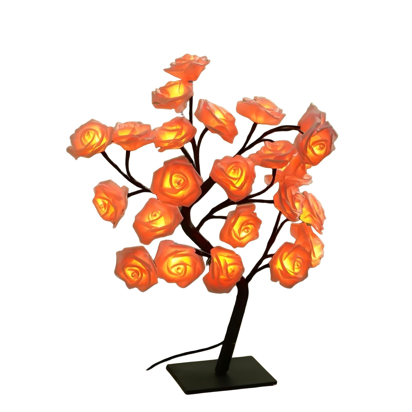 

1PC Valentine s Day Rose Tree Light Home Scene Decoration 24 Lights Background Colorful Flower Tree Light USB New 2026 One Size рожевий