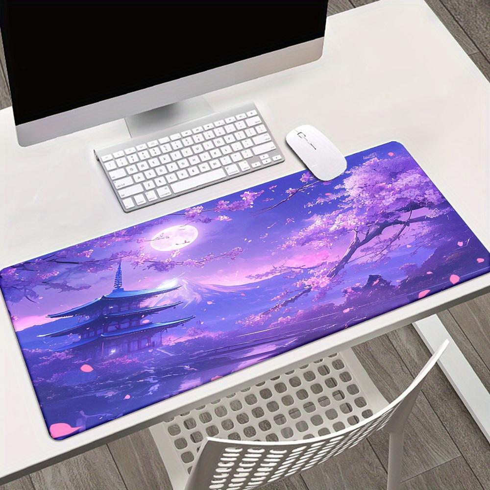 pc Purple Landscape Printed Desk Pad NonSlip Rubber Base XXL Mouse Mat for Gaming  Office Decoration