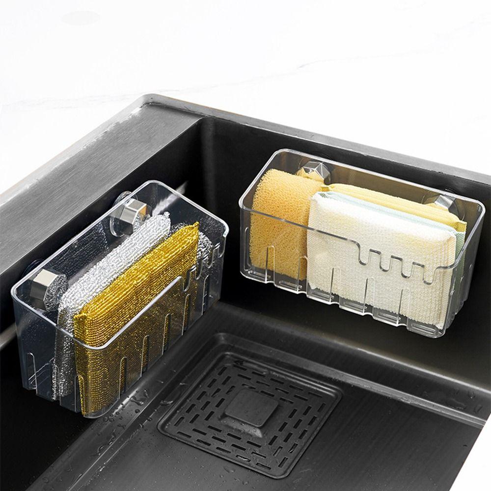 Suction Cup Kitchen Storage Racks Self-draining Seasoning Organizer Kitchen Sink Rack  Drain Rack