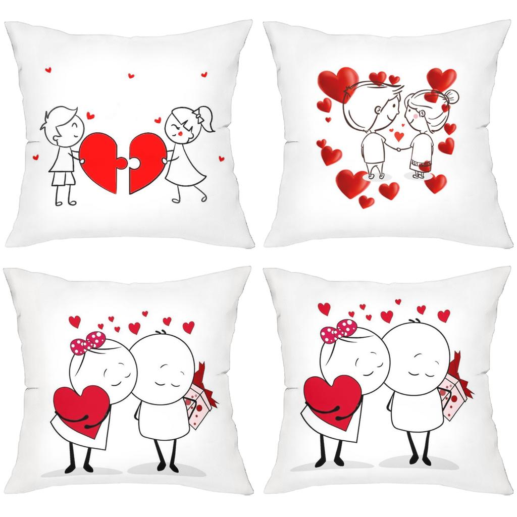 Cute Couple Heart-Shaped Pillows for Romantic Decor Polyester pillowcase, sofa decorative cushion cov Headboard Pillow