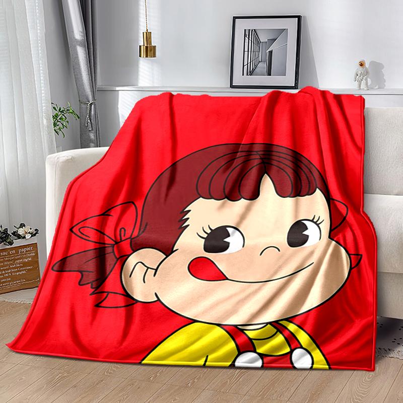 1pc Blanket Peko Chan Print Design, Lightweight Blanket for Sofa, Bed- Soft &Warm, Gift for All Seasons like Christmas, Halloween