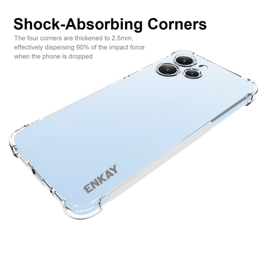 ENKAY HAT PRINCE For Xiaomi Redmi 12 4G TPU Phone Case Anti-slip Strip Edge Transparent Cover