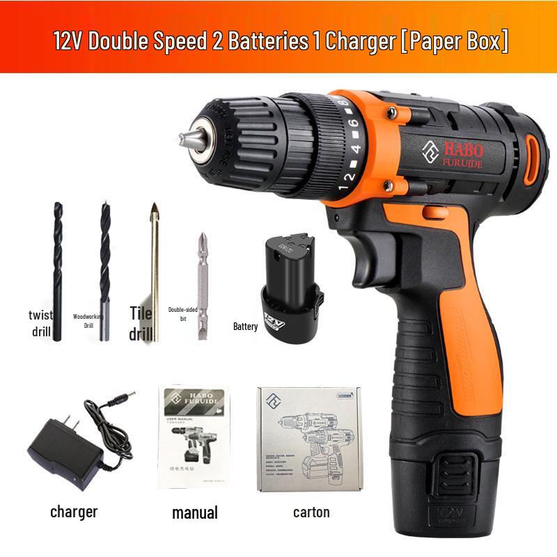 12V/25V Electric Screwdriver & Drill, Single/Double Speed, Multi-functional, Rechargeable, 16.8V Hand Tool