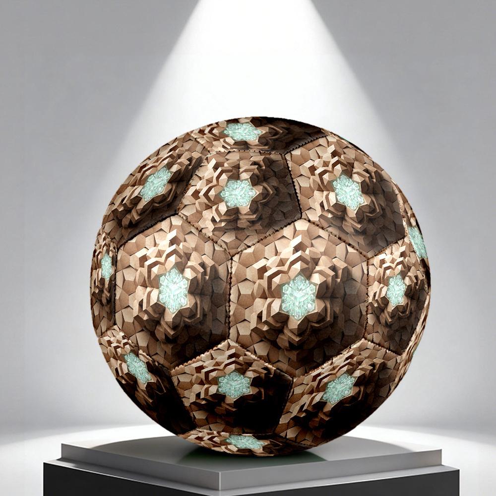 1pc Diamond Hexagon Themed Soccer Ball, Size 5, Lightweight PVC Material, Outdoor Training Soccer Ball Gift. q62272