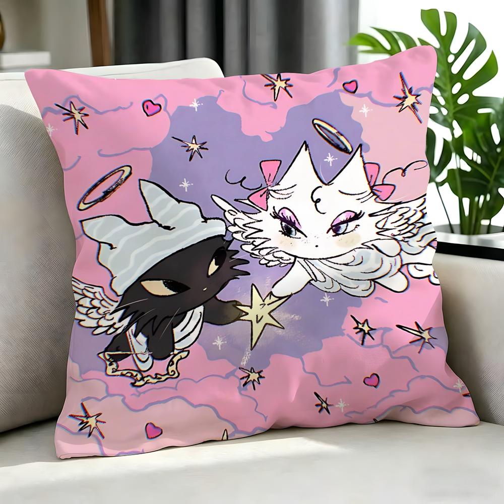 Cartoon PPink Kitten Cushion Cover Cushion Cover Set Pcs x x x Pillowcase Decorative Sofa Home Decor