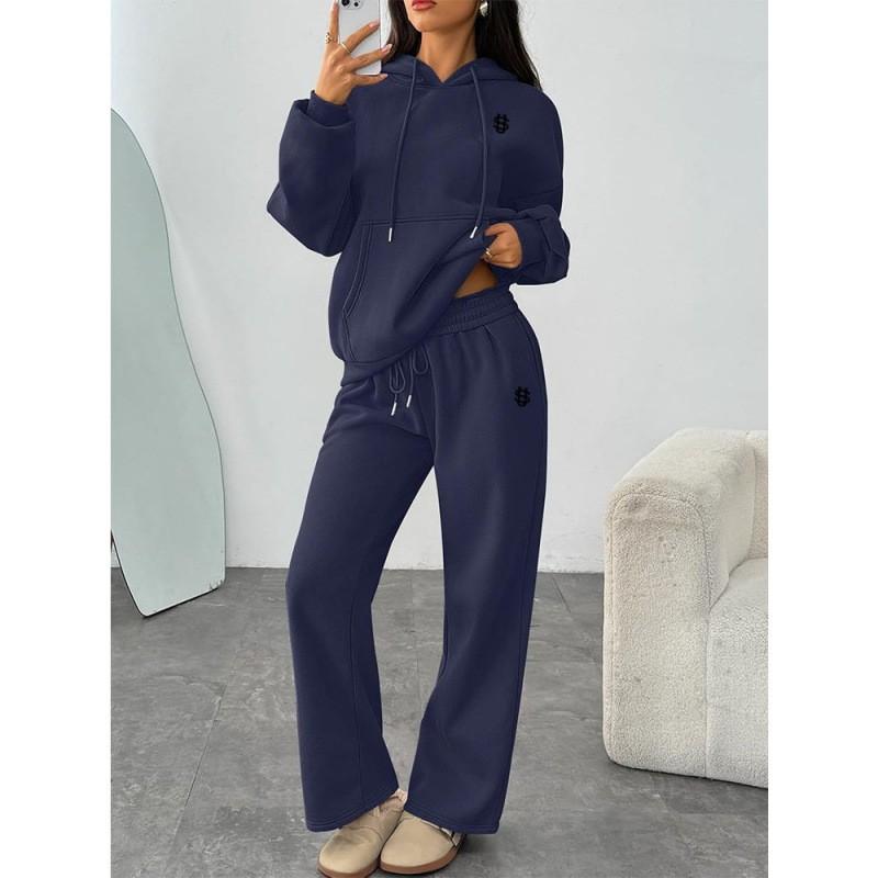 2026 SU Embroidered Hoodie Sweatshirt Pants Set Casual Unisex Streetwear Teens Couples
