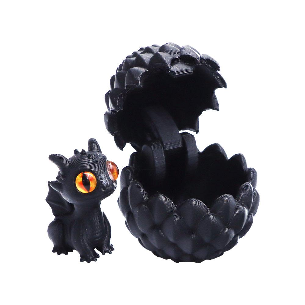 3D Printed Toys Artistic Dragon Egg Statue Small Hatching Dragon Figure Modern Home Decoration Miniature Desk Decor Christmas