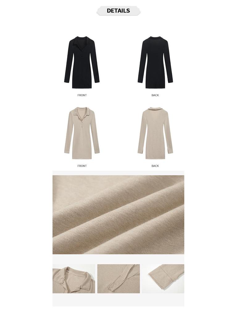 2026 Autumn/Winter V-Neck Slimming Long-Sleeve Dress: Feminine Hip-Hugging Short Skirt