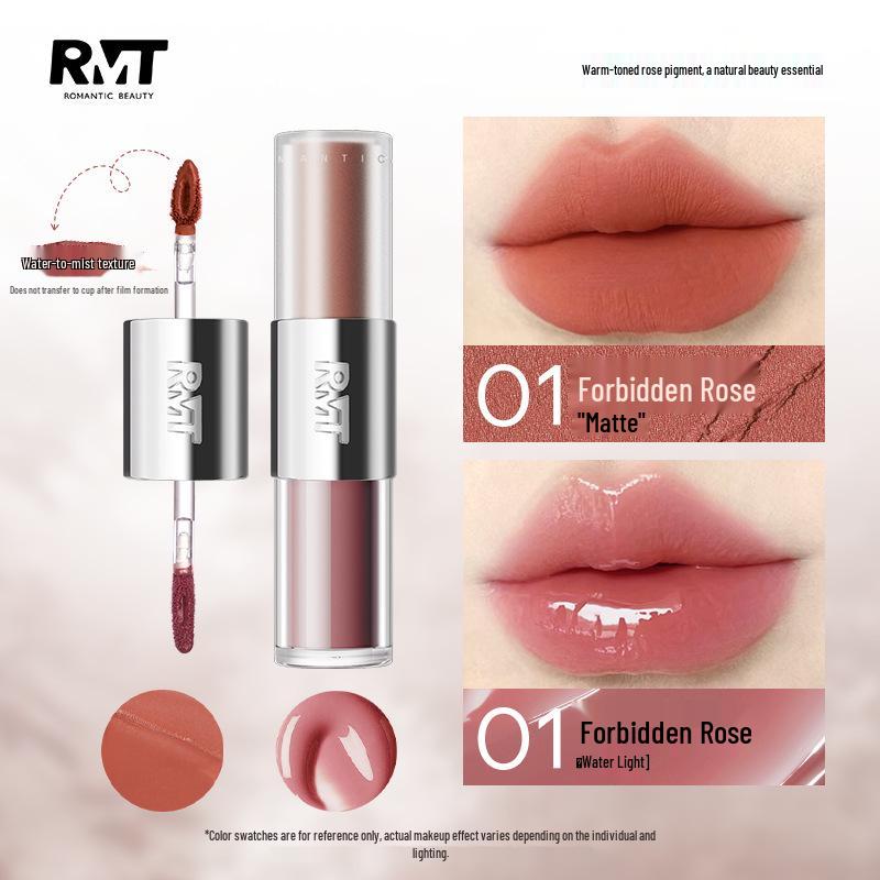 Luo Xiaoman Double-Ended Lip Glaze: Long-Lasting, Non-Sticky, Glossy Finish Lipstick.