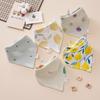 Pure Cotton Baby Drool Bib: Double-Layer Triangle Scarf with Snap Closure, Anti-Spit Up for Newborns
