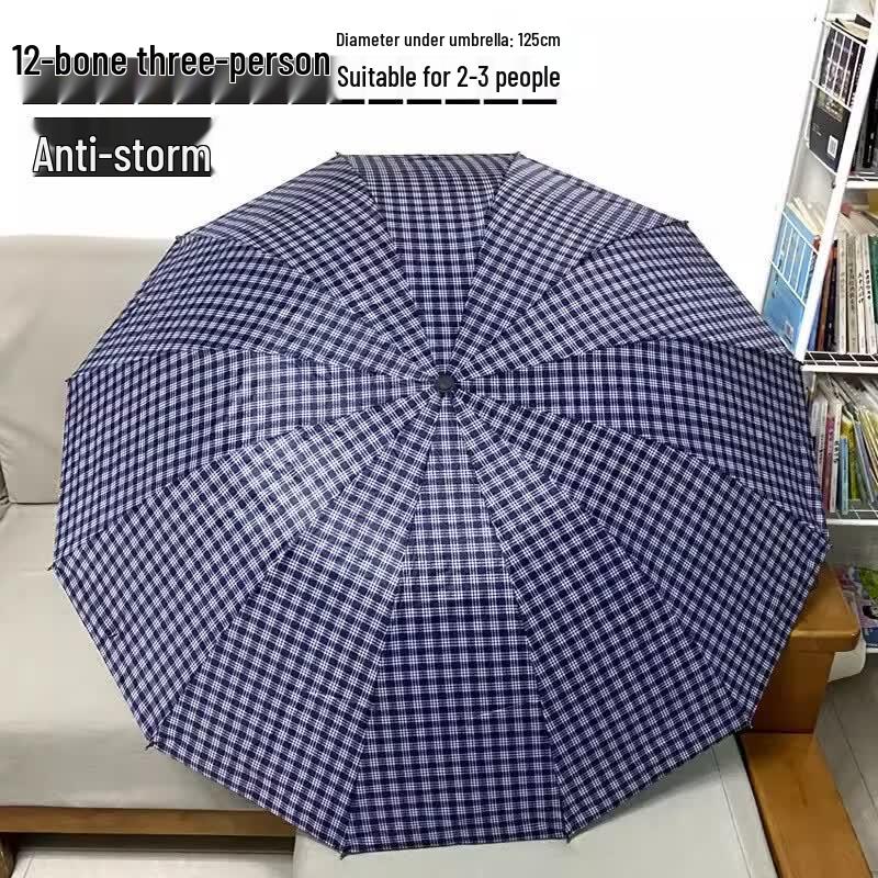 Durable Large Windproof Manual Folding Umbrella