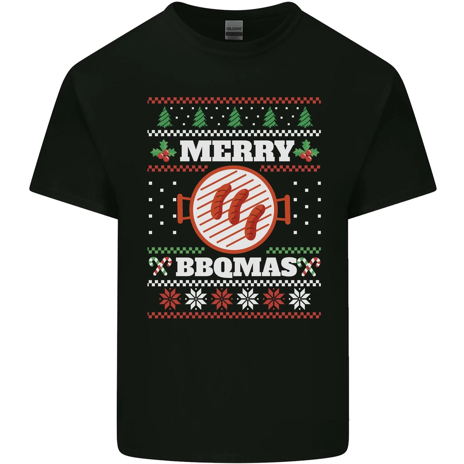 Merry BBQMAS Funny Christmas BBQ Xmas Kids T-Shirt Childrens L