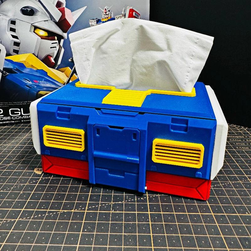 

Anime RX-78-2 Mobile Suit Tissue Box - Collectible Merchandise Storage Box 3D Printed Phone Stand Model Doll Peripheral Gift Suitable for 180mm синий