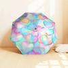 Colorful Heart Pattern Automatic Opening/Closing Umbrella with Foldable Design,Iron Frame Outdoor Rain Gear for Festivals,Travelers,Daily