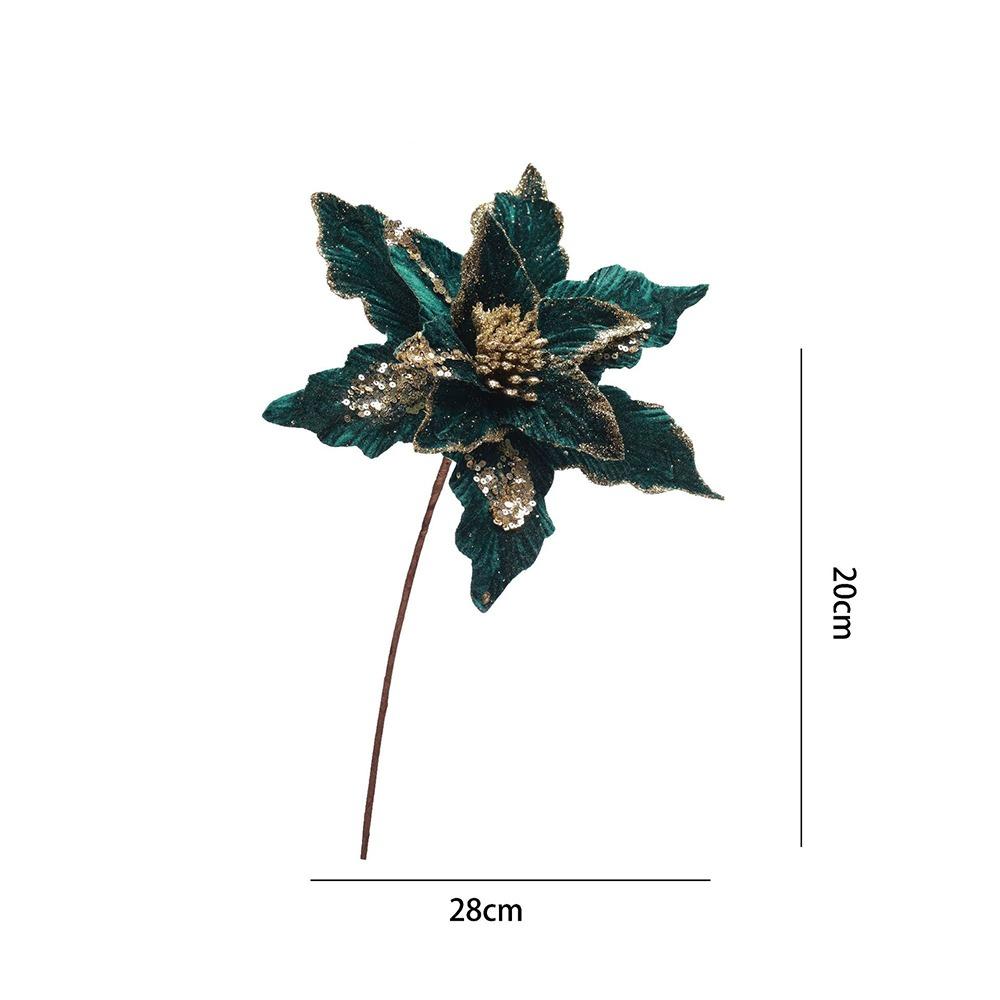 

Glitter Xmas Tree Flowers Ornaments Large 30cm Christmas Decorations B