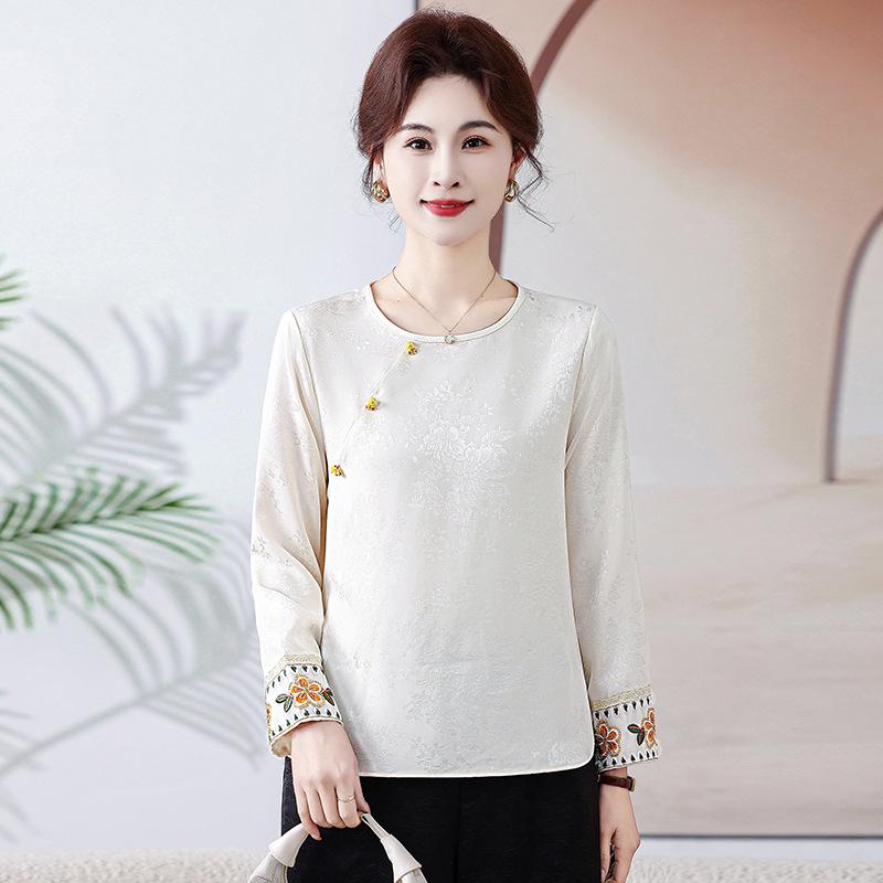 Elegant Korean-Style Round Neck Pullover: Women s Spring 2026 XL (90-105 lbs)