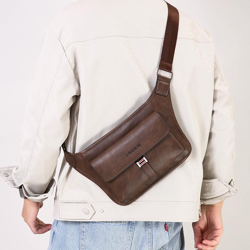 Neue Herren Vintage Brusttasche Wasserdicht Große Kapazität Crossbody Einzelne Umhängetaschen mit Sport Kleine Messenger Bags
