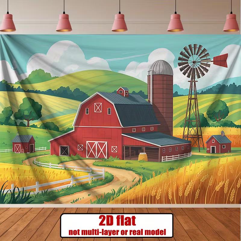 Countryside Farm Tapestry for Living Room, Bedroom and Rustic Home Decor